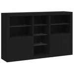 Skjenk Med Led-Lys Svart 162X37X100 Cm