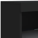 Skjenk Med Led-Lys Svart 162X37X100 Cm