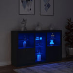 Skjenk Med Led-Lys Svart 162X37X100 Cm