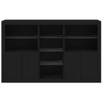 Skjenk Med Led-Lys Svart 162X37X100 Cm