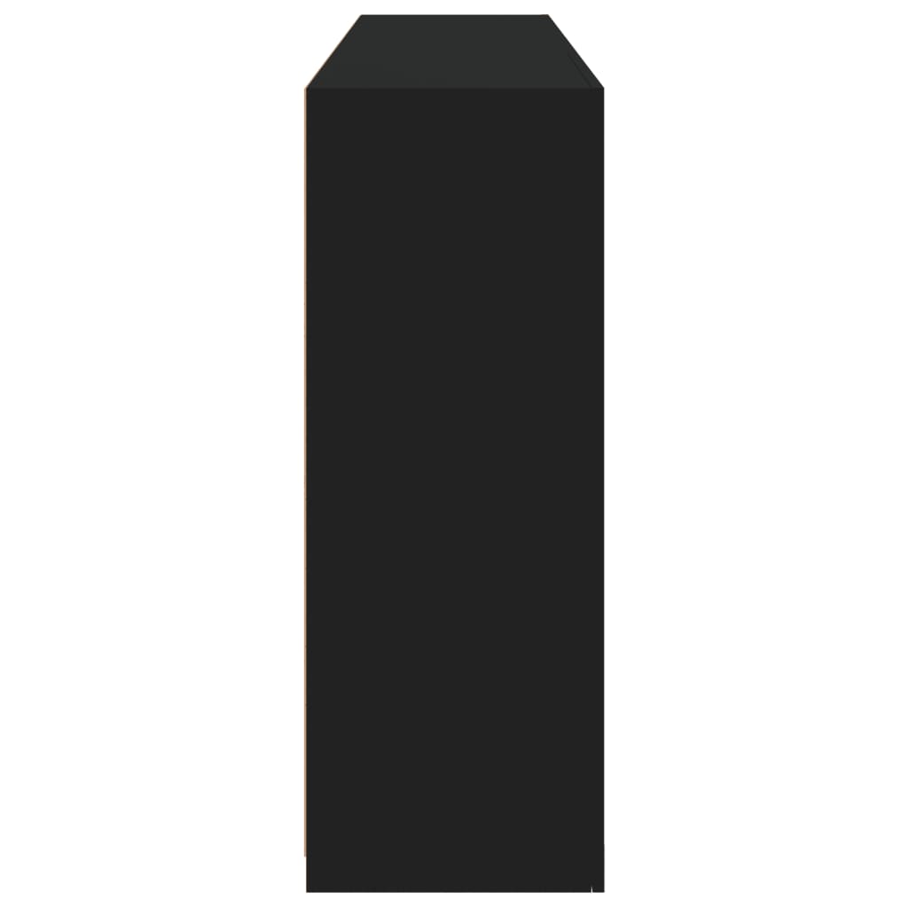 Skjenk Med Led-Lys Svart 162X37X100 Cm