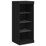 Skjenk Med Led-Lys Svart 162X37X100 Cm