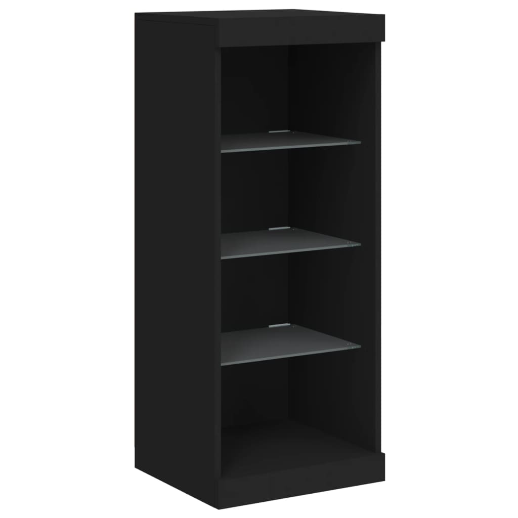 Skjenk Med Led-Lys Svart 162X37X100 Cm