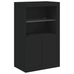 Skjenk Med Led-Lys Svart 162X37X100 Cm