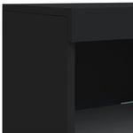Skjenk Med Led-Lys Svart 162X37X100 Cm