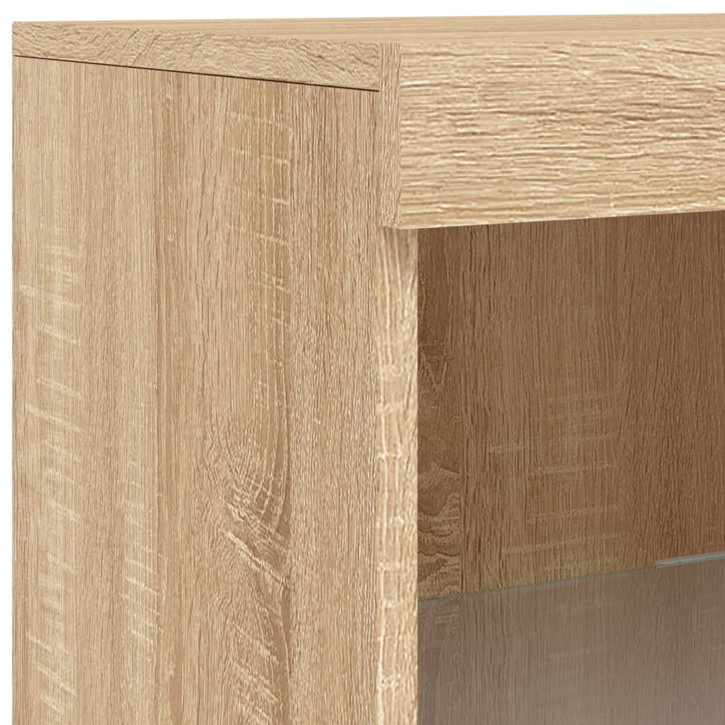 Skjenk Med Led-Lys Sonoma Eik 162X37X100 Cm