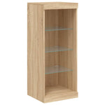 Skjenk Med Led-Lys Sonoma Eik 162X37X100 Cm