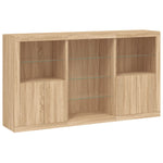 Skjenk Med Led-Lys Sonoma Eik 181,5X37X100 Cm