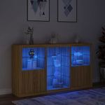 Skjenk Med Led-Lys Sonoma Eik 181,5X37X100 Cm