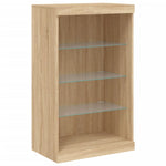 Skjenk Med Led-Lys Sonoma Eik 181,5X37X100 Cm