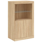 Skjenk Med Led-Lys Sonoma Eik 181,5X37X100 Cm