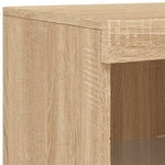 Skjenk Med Led-Lys Sonoma Eik 181,5X37X100 Cm