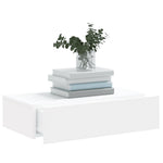 Tv-Benk Med Led-Lys Hvit 60X35X15,5 Cm