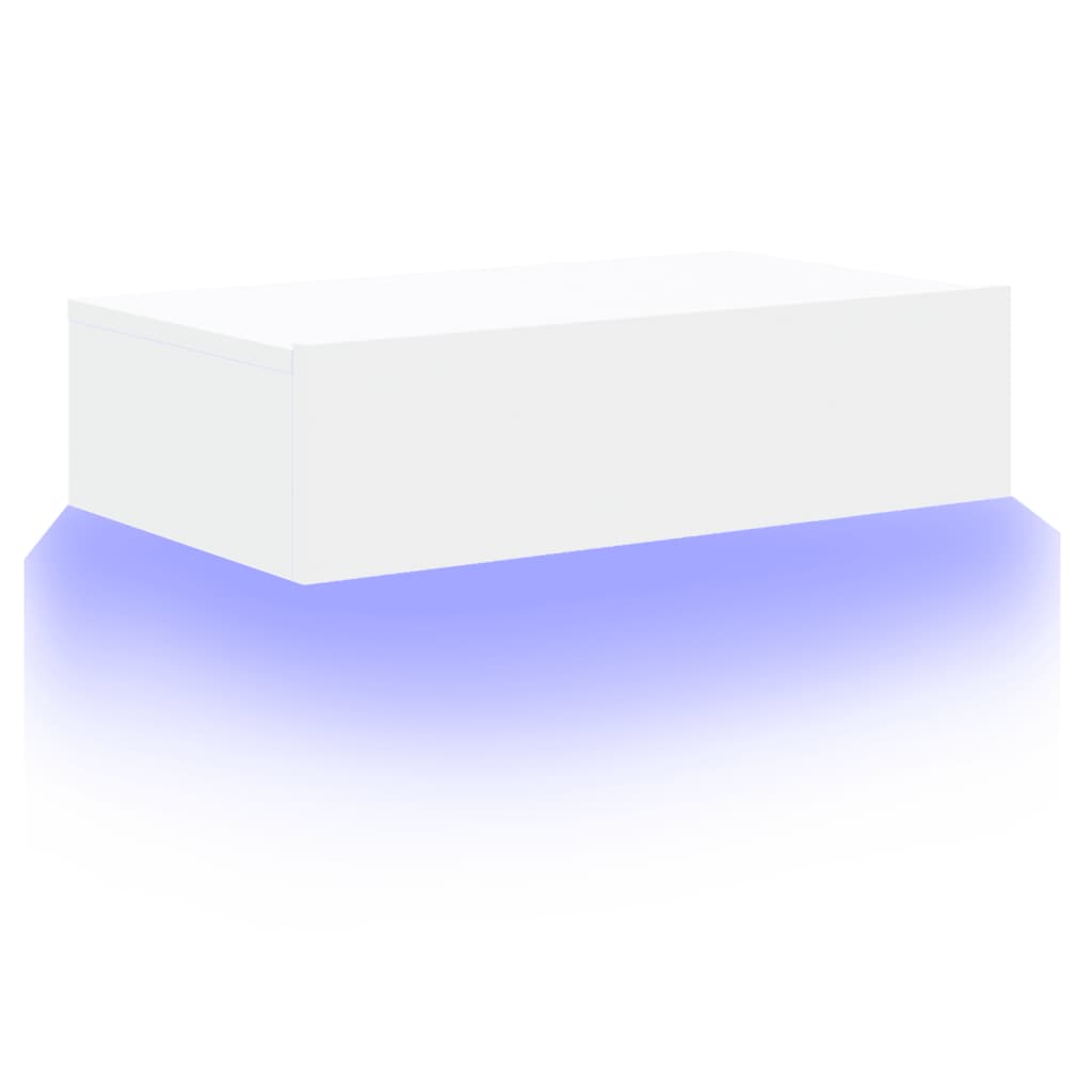 Tv-Benk Med Led-Lys Hvit 60X35X15,5 Cm
