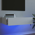 Tv-Benk Med Led-Lys Hvit 60X35X15,5 Cm