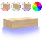 Tv-Benk Med Led-Lys Sonoma Eik 60X35X15,5 Cm