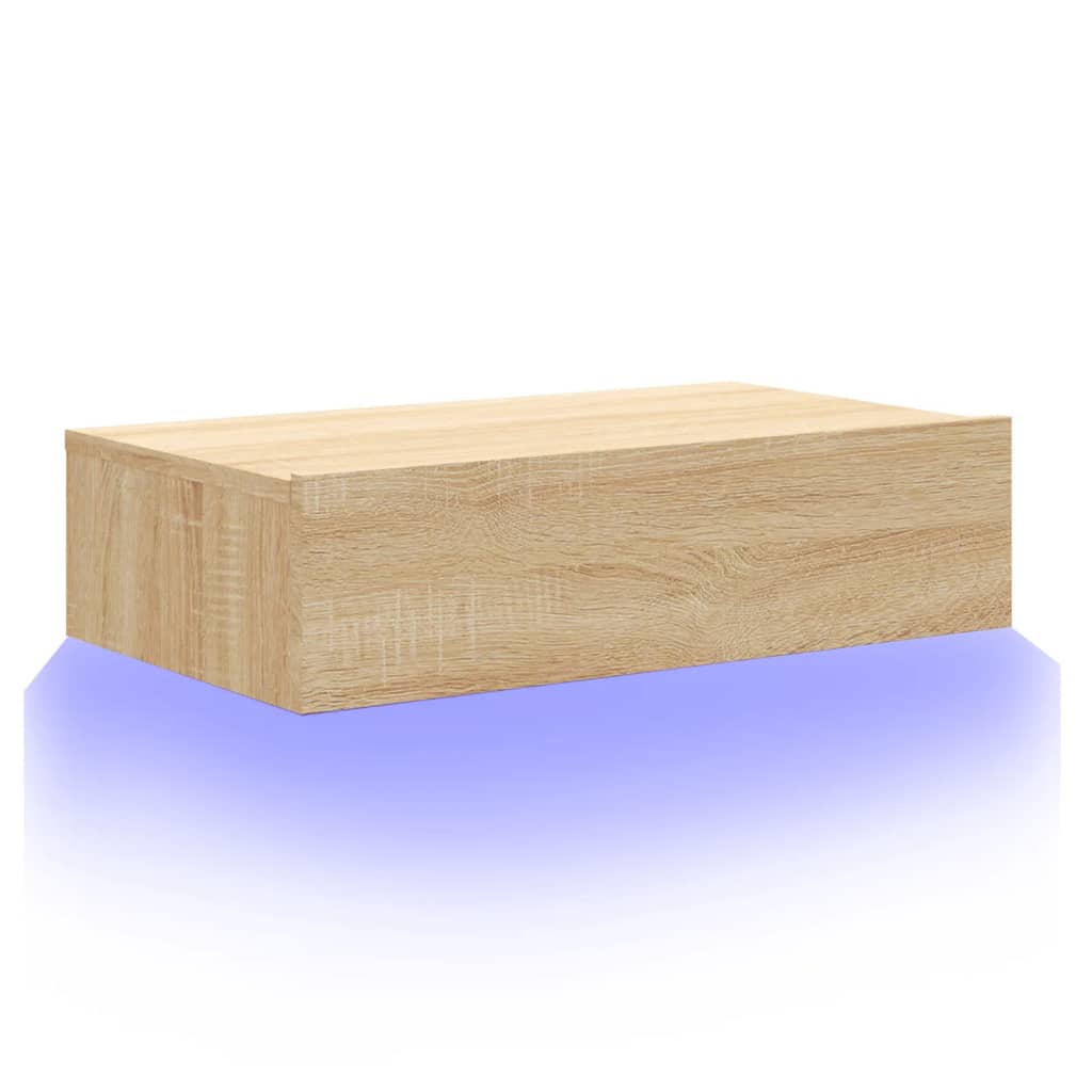 Tv-Benk Med Led-Lys Sonoma Eik 60X35X15,5 Cm