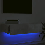 Tv-Benk Med Led-Lys Betonggrå 60X35X15,5 Cm