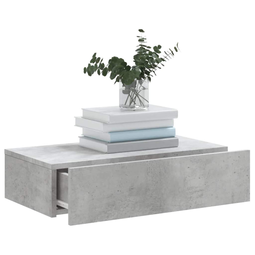Tv-Benk Med Led-Lys Betonggrå 60X35X15,5 Cm