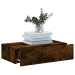 Tv-Benk Med Led-Lys Røkt Eik 60X35X15,5 Cm