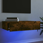 Tv-Benk Med Led-Lys Røkt Eik 60X35X15,5 Cm