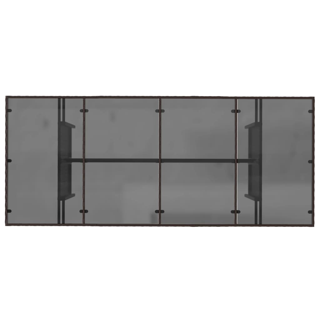 Hagebord Med Glassplate Brun 190X80X74 Cm Polyrotting