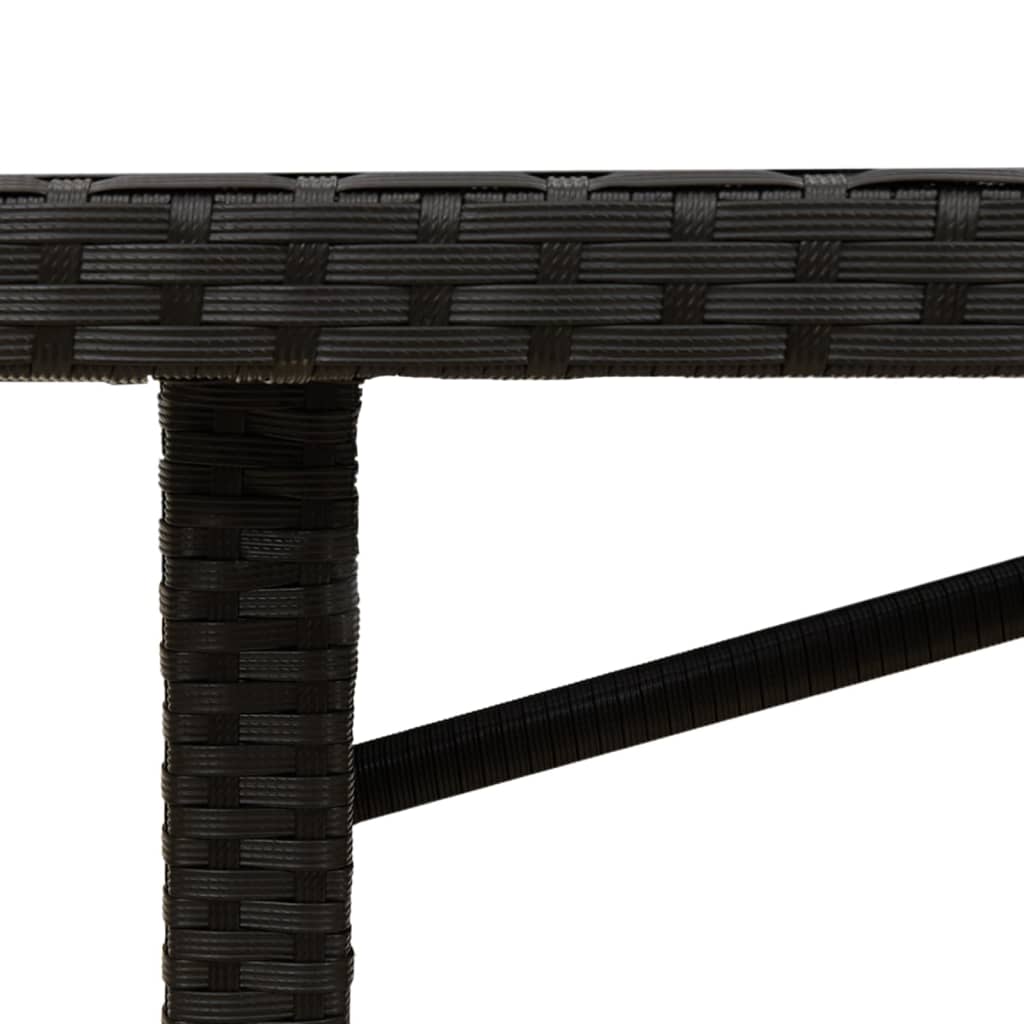 Hagebord Med Topp I Akasietre Svart 190X80X74 Cm Polyrotting