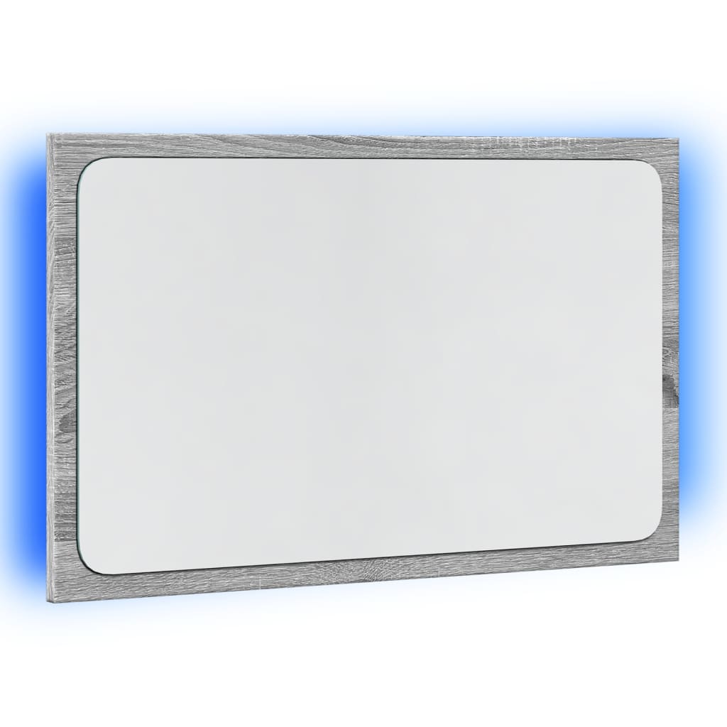 Baderomsspeil Med Led Grå Sonoma 60X8,5X38 Cm Konstruert Tre