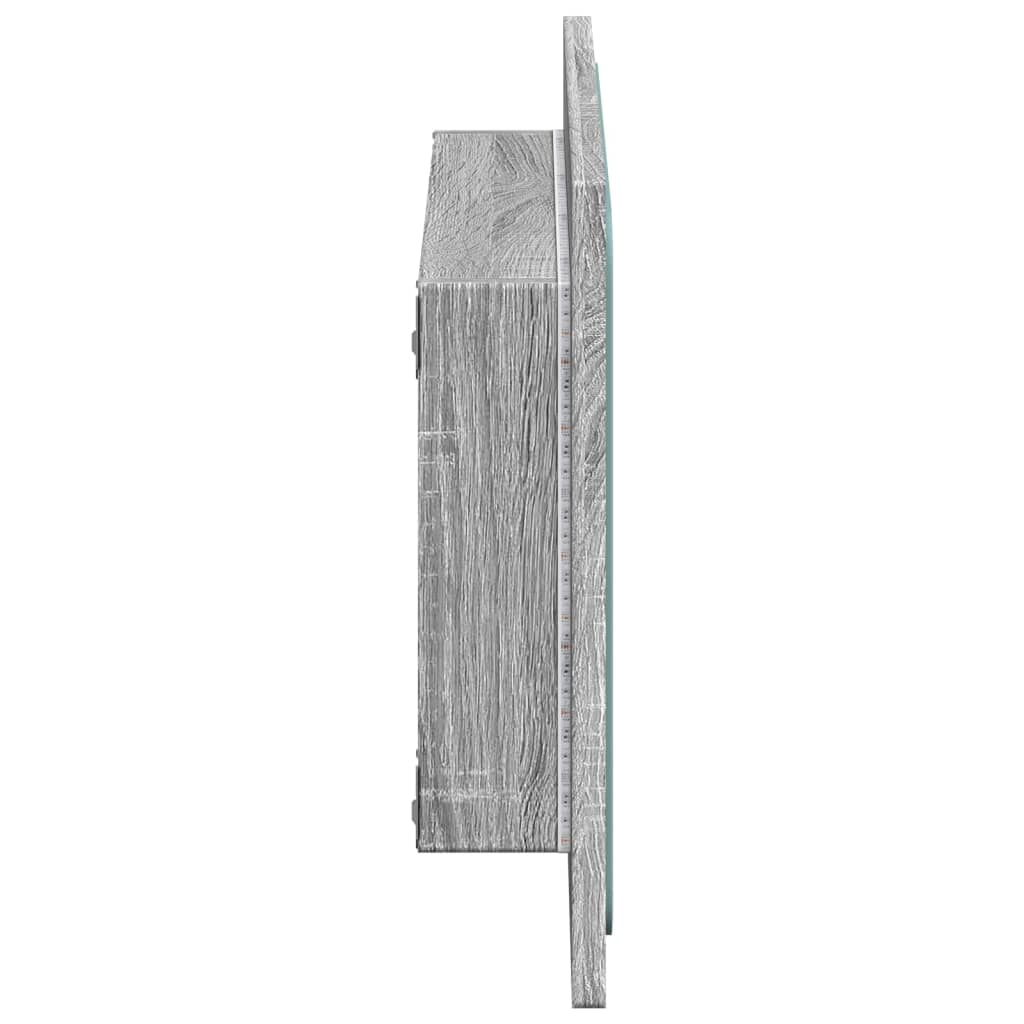 Baderomsspeil Med Led Grå Sonoma 60X8,5X38 Cm Konstruert Tre