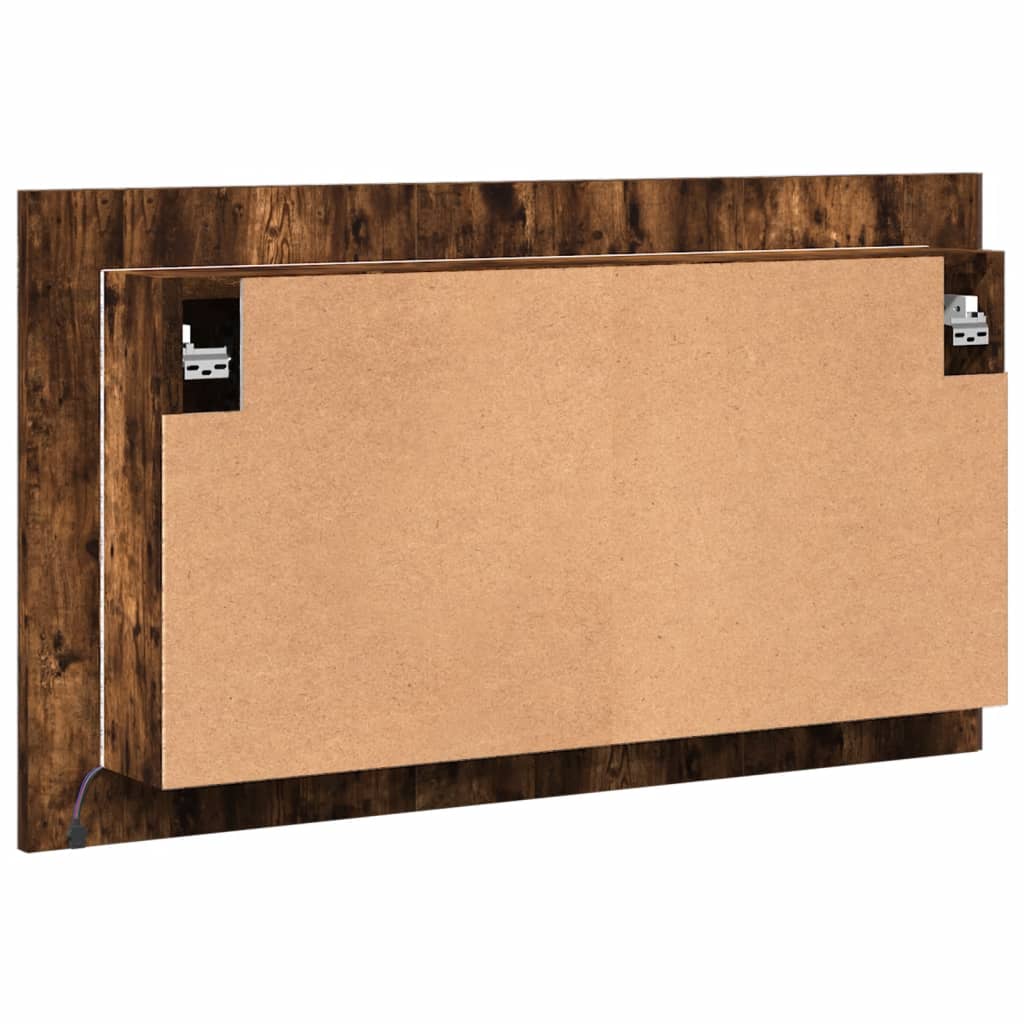 Led-Speilskap Røkt Eik 80X12X45 Cm Akryl