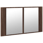 Led-Speilskap Brun Eik 80X12X45 Cm Akryl