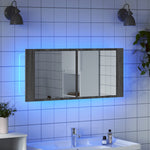 Led-Speilskap For Baderom Grå Sonoma 100X12X45 Cm