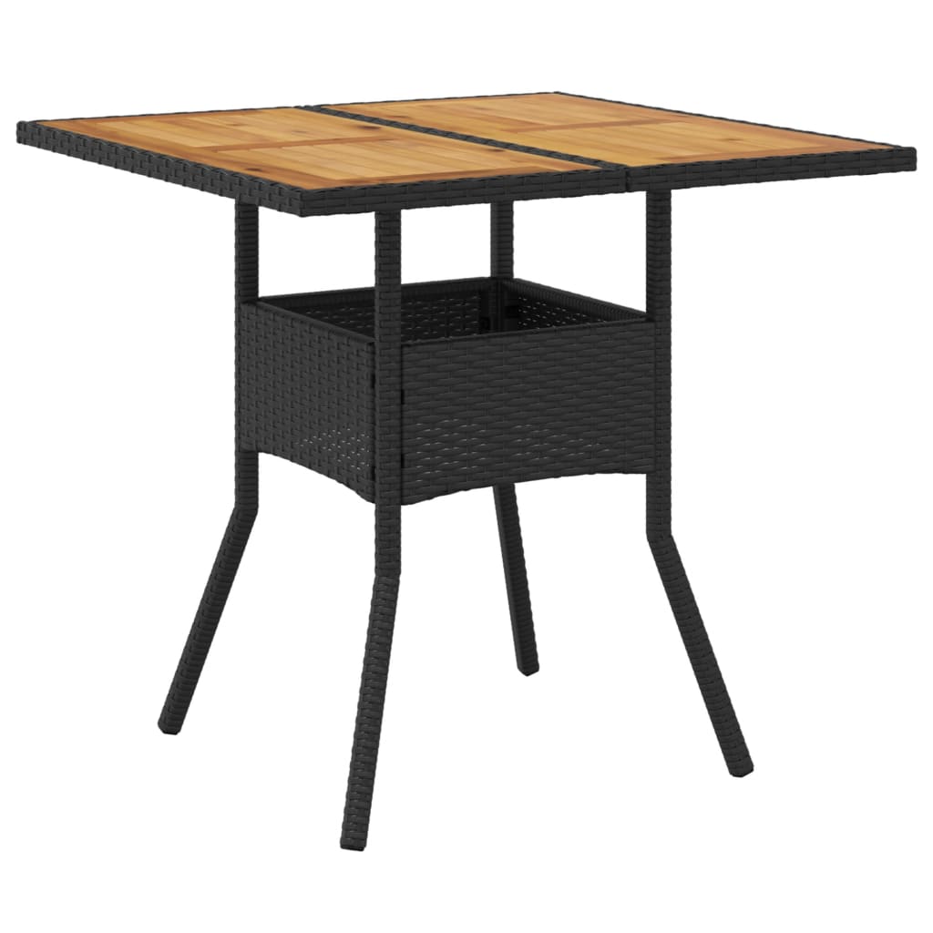 Hagebord Med Topp I Akasie Svart 80X80X75 Cm Polyrotting