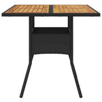 Hagebord Med Topp I Akasie Svart 80X80X75 Cm Polyrotting