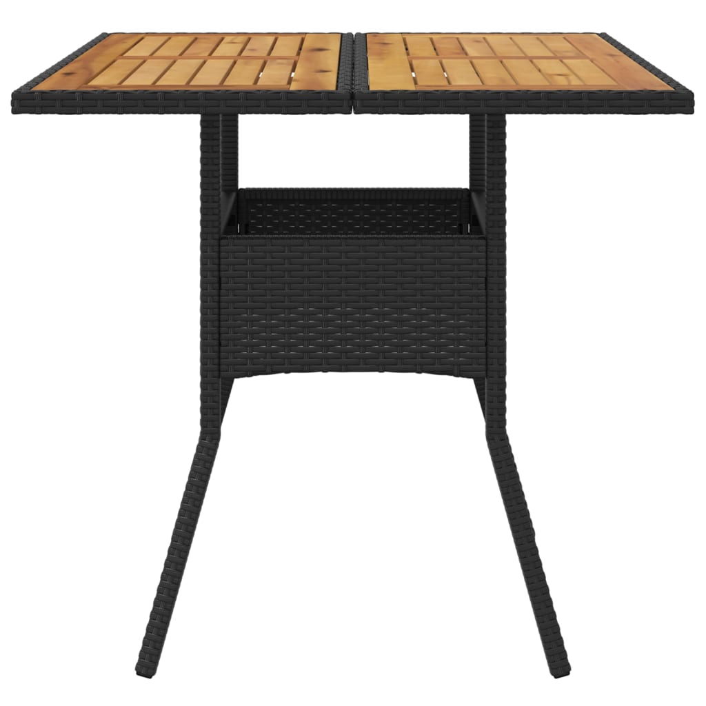 Hagebord Med Topp I Akasie Svart 80X80X75 Cm Polyrotting