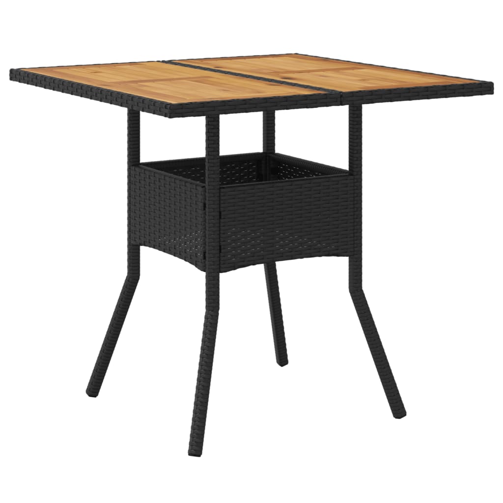 Hagebord Med Topp I Akasie Svart 80X80X75 Cm Polyrotting