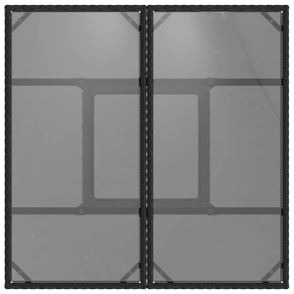Hagebord Med Glassplate Svart 80X80X75 Cm Polyrotting