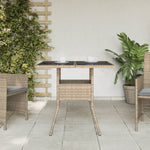 Hagebord Med Glassplate Beige 80X80X75 Cm Polyrotting