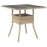 Hagebord Med Glassplate Beige 80X80X75 Cm Polyrotting