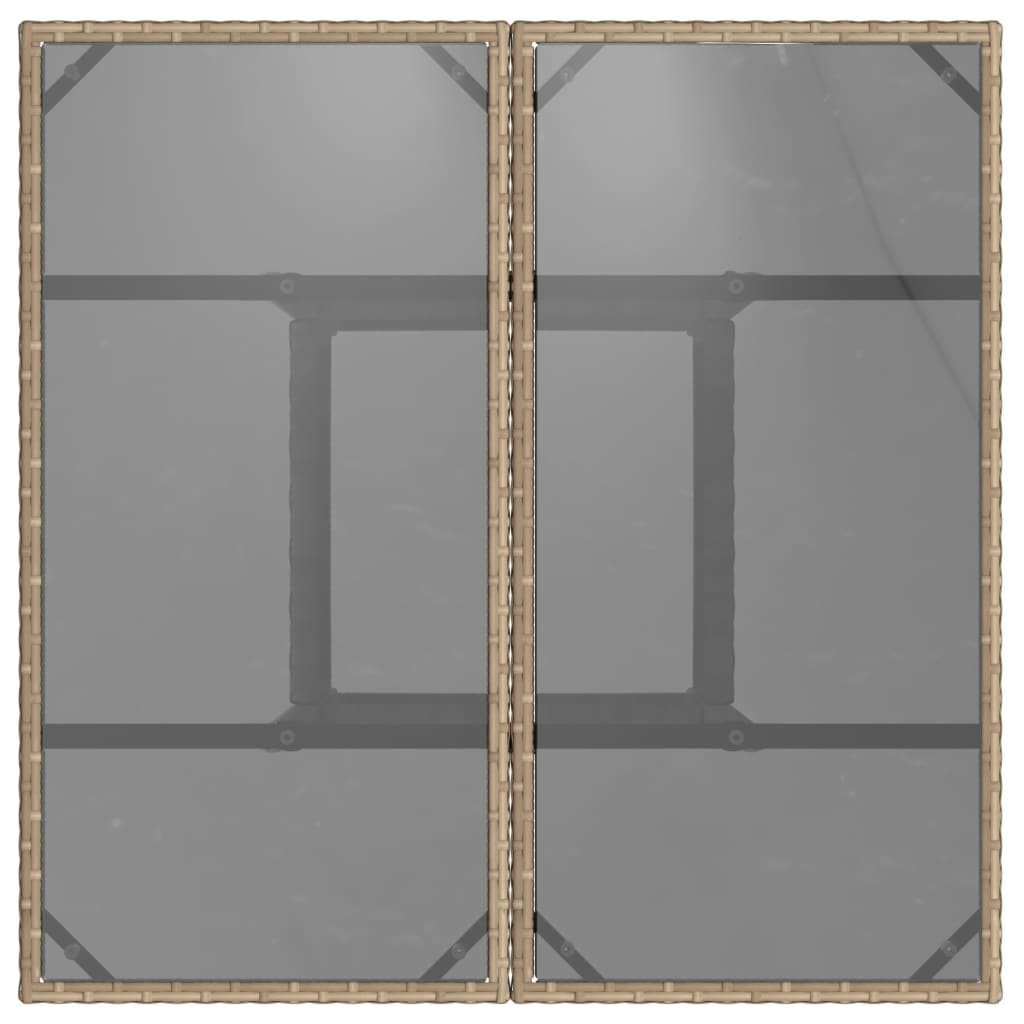 Hagebord Med Glassplate Beige 80X80X75 Cm Polyrotting