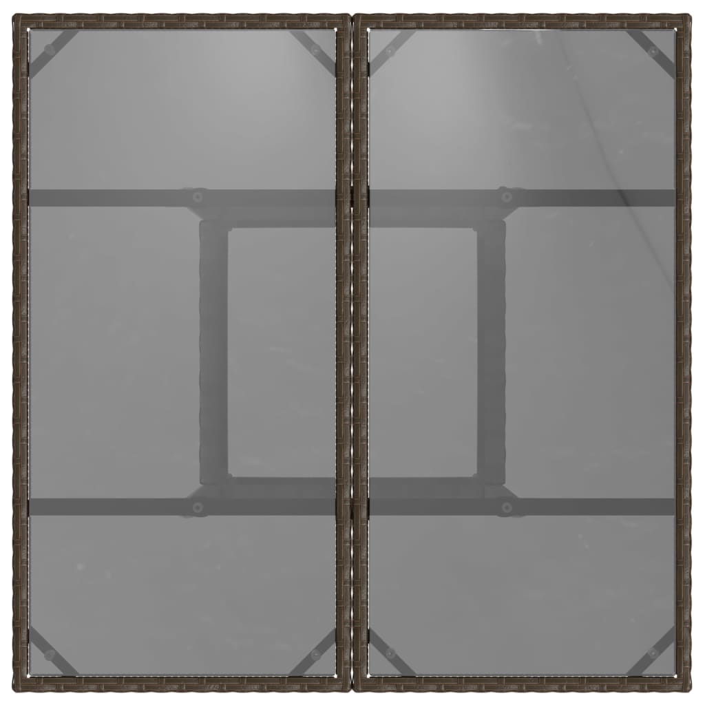 Hagebord Med Glassplate Brun 80X80X75 Cm Polyrotting