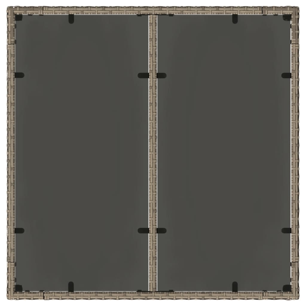 Hagebord Med Glassplate Grå 90X90X75 Cm Polyrotting