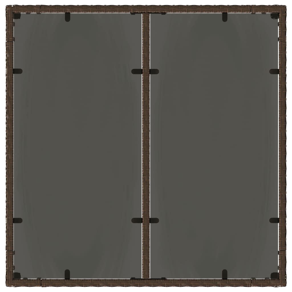 Hagebord Med Glassplate Brun 90X90X75 Cm Polyrotting