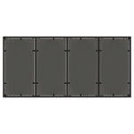Hagebord Med Glassplate Svart 190X90X75 Cm Polyrotting