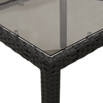 Hagebord Med Glassplate Svart 190X90X75 Cm Polyrotting