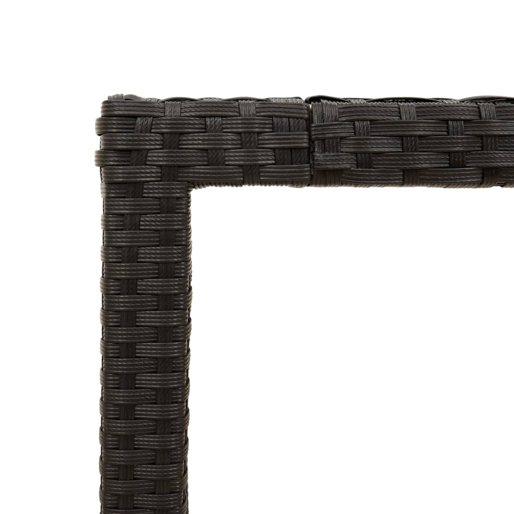 Hagebord Med Glassplate Svart 190X90X75 Cm Polyrotting
