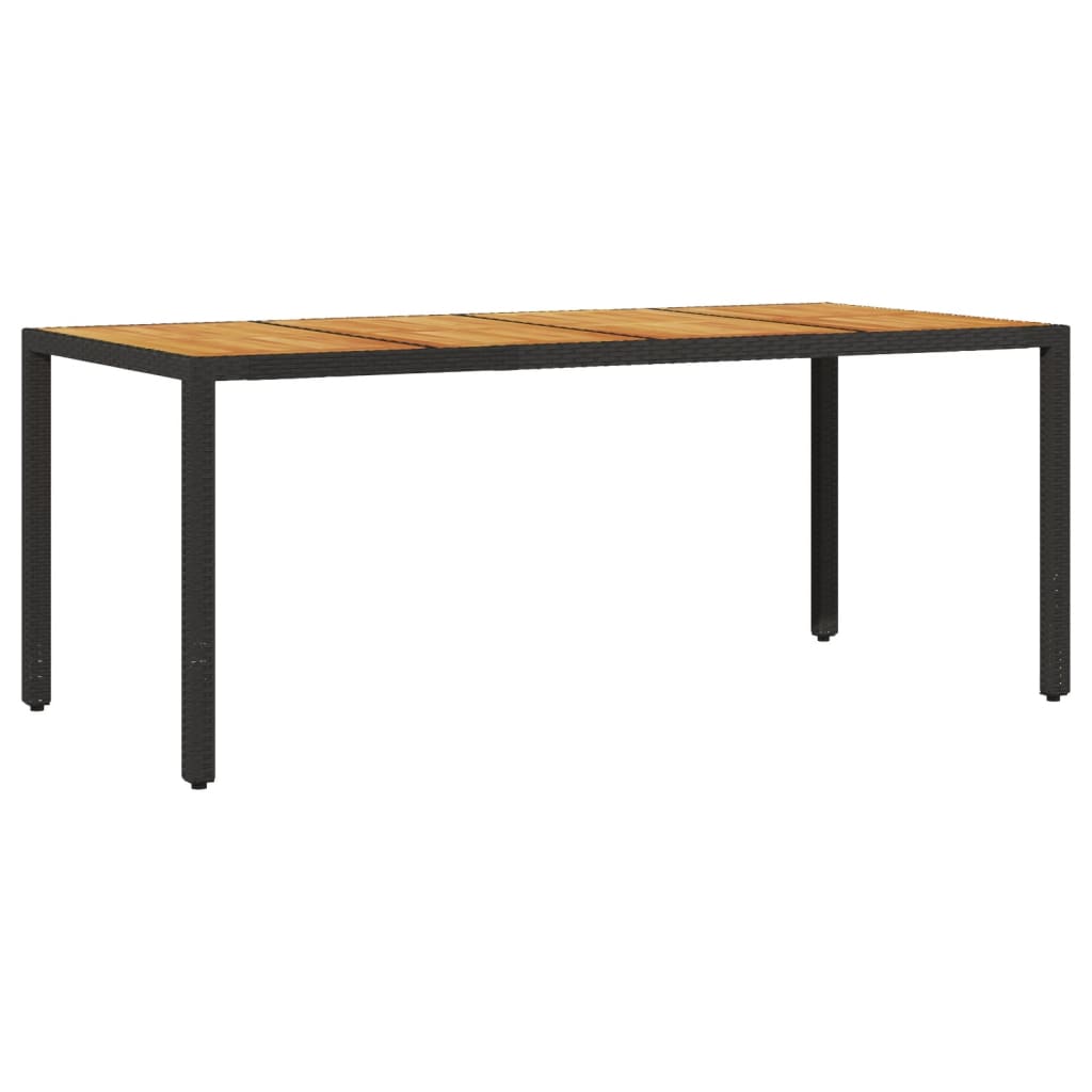 Hagebord Med Topp I Akasietre Svart 190X90X75 Cm Polyrotting