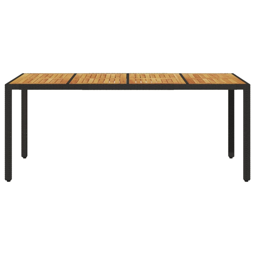 Hagebord Med Topp I Akasietre Svart 190X90X75 Cm Polyrotting