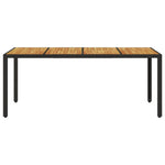 Hagebord Med Topp I Akasietre Svart 190X90X75 Cm Polyrotting