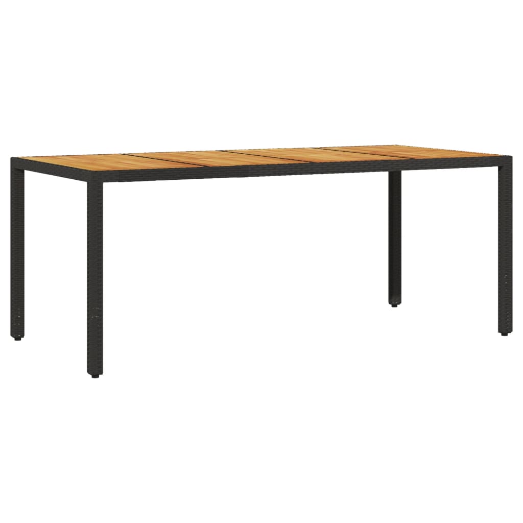 Hagebord Med Topp I Akasietre Svart 190X90X75 Cm Polyrotting